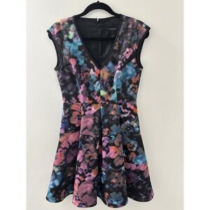 Nanette Lepore Dress Lined Colorful Black, Blue,Pink Size 4